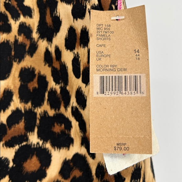 Daniel Cremieux Animal Print Shorts high waisted Shorts with Pockets Size 14 NWT - Picture 2 of 6